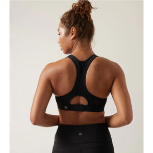 Athleta 34 D DD black Hustle II Bra sport gym HIIT exercise bike run gym fitness